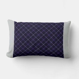 Blau Kariert / Tartan mit soliden Seitenstreifen Lendenkissen