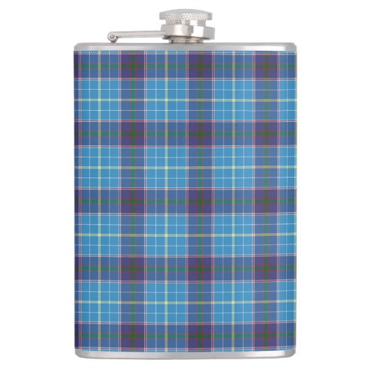 Blau kariert, Texas Staat tartan Flachmann (Vorderseite)