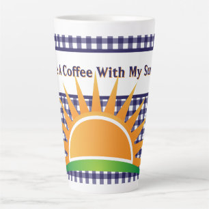 Blau kariert und Sonnenschein Milchtasse