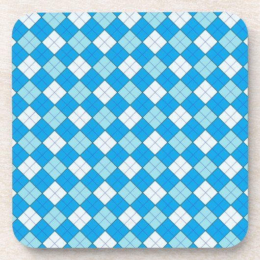 Blau Kariert Untersetzer (Vorderseite)
