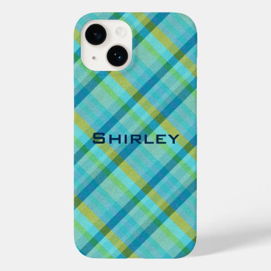 Blau Kariert von Shirley Taylor Case-Mate iPhone Hülle (Rückseite)