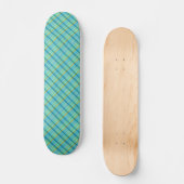 Blau Kariert von Shirley Taylor Skateboard (Vorderseite)