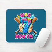 Blau karierter Ich war 6 jetzt bin ich 7 Geburtsta Mousepad (Mit Mouse)