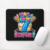 Blau karierter Ich war 6 jetzt bin ich 7 Geburtsta Mousepad (Mit Mouse)