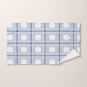Blau kariertes Gänseblümchen-Muster Badhandtuch Set (Handtuch)