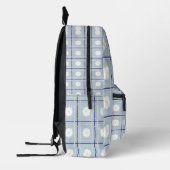 Blau kariertes Gänseblümchen-Muster Bedruckter Rucksack (Links)