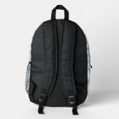 Blau kariertes Gänseblümchen-Muster Bedruckter Rucksack (Rückseite)