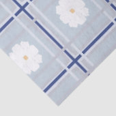 Blau kariertes Gänseblümchen-Muster Seidenpapier (Ausschnitt)
