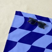 Blau kariertes Muster mit individuelle Name Strandtuch (Beispiel)