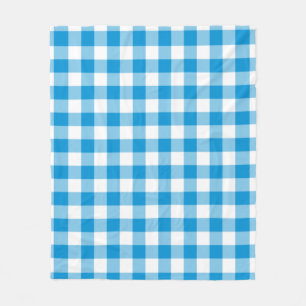 Blau kariertes nahtloses Quadratmuster Fleecedecke