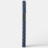 Blau kariertes Quadrat mit pixeligen Punkten Case-Mate iPhone Hülle (Rückseite / Rechts)