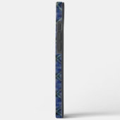 Blau kariertes Quadrat mit pixeligen Punkten Case-Mate iPhone Hülle (Rückseite / Links)