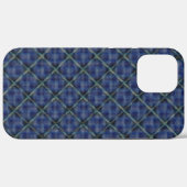Blau kariertes Quadrat mit pixeligen Punkten Case-Mate iPhone Hülle (Rückseite (Horizontal))