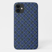 Blau kariertes Quadrat mit pixeligen Punkten Case-Mate iPhone Hülle (Rückseite)