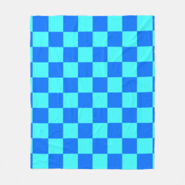 Blau kariertes Quadratmuster Fleecedecke