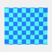 Blau kariertes Quadratmuster Fleecedecke (Vorderseite (Horizontal))