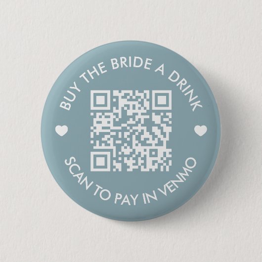 Blau Kaufen Sie der Braut ein Getränk QR Code Button (Vorderseite)