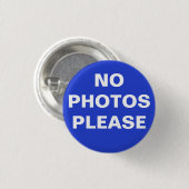 Blau "Kein Foto bitte" Button-On-Taste Button (Vorne & Hinten)