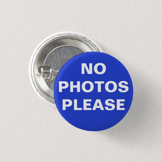 Blau "Kein Foto bitte" Button-On-Taste Button (Vorne & Hinten)