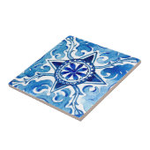 Blau-Keramik-Kachel aus mediterranem Kunsthandwerk Fliese (Seite)