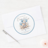 Blau können wir frühzeitig abwarten Baby Dusche Ge Runder Aufkleber (Umschlag)