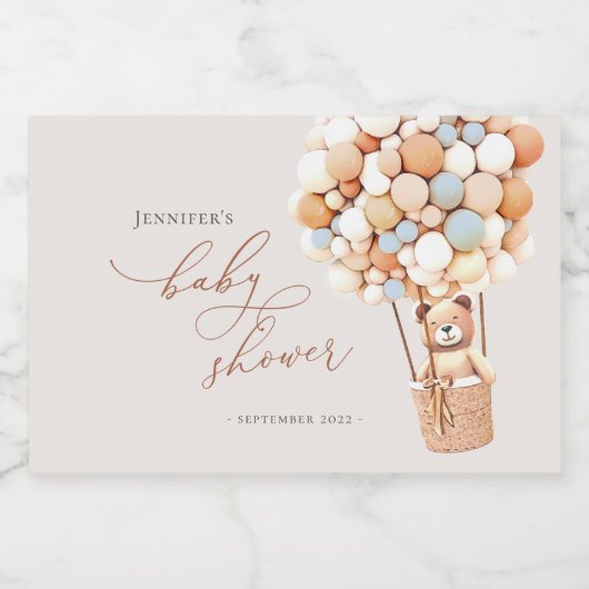 Blau können wir frühzeitig warten! Baby Shower Boy Schaumweinetikett (Einzelnes Label)