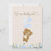 Blau können wir frühzeitig warten Bärenballons Bab Einladung (Rückseite)