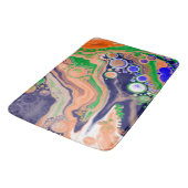 Blau, Koralle und Grüne Farbflüsse Kunst Badematte (Schrägansicht)