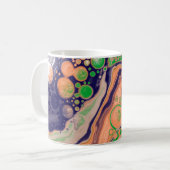 Blau, Koralle und Grüne Farbflüsse Kunst Kaffeetasse (Vorderseite Links)