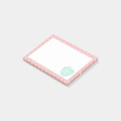 Blau + Korallenroter Quatrefoil Monogramm-Lehrer Post-it Klebezettel (angewinkelt)