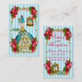 Blau-Kuchen und rosa Rosen-Tee-Geschäfts-Karte Visitenkarte (Vorne/Hinten)