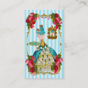 Blau-Kuchen und rosa Rosen-Tee-Geschäfts-Karte Visitenkarte