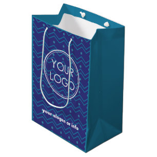 Blau Kundenspezifische Logowerbung Mittlere Geschenktüte