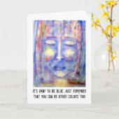 "Blau" Kunst & Angebot Karte (Gelbe Blume)