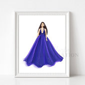 Blau, Kunstwerk, Modedarstellung Poster