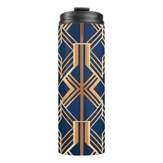 BLAU & KUPER ART DECO-MUSTER THERMOSBECHER (Vorderseite)