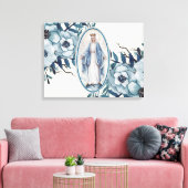 Blau | Lady of Grace | Jungfrau Mary | Spitze Leinwanddruck (Insitu (Wohnzimmer))