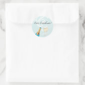 Blau "Lasst uns feiern!" Champagnersticker Runder Aufkleber (Tasche)