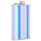 Blau, Lavendel, Rosa und Pastellfarben Grüne Strei Flachmann (Rechts)