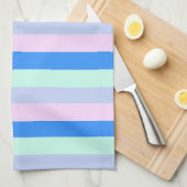 Blau, Lavendel, Rosa und Pastellfarben Grüne Strei Geschirrtuch (Viertel Falte)
