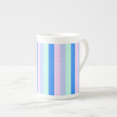 Blau, Lavendel, Rosa und Pastellfarben Grüne Strei Porzellantasse (Vorderseite Rechts)