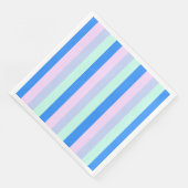 Blau, Lavendel, Rosa und Pastellfarben Grüne Strei Serviette (Ecke)