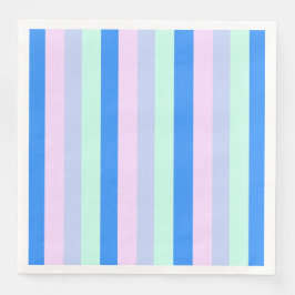 Blau, Lavendel, Rosa und Pastellfarben Grüne Strei Serviette