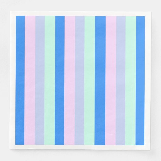 Blau, Lavendel, Rosa und Pastellfarben Grüne Strei Serviette (Vorderseite)