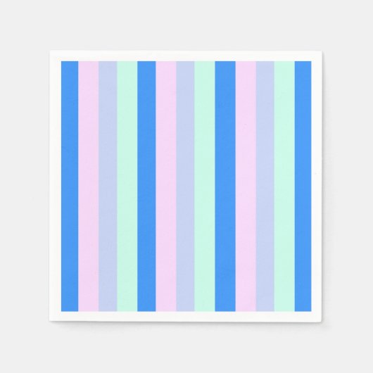 Blau, Lavendel, Rosa und Pastellfarben Grüne Strei Serviette (Vorderseite)