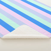 Blau, Lavendel, Rosa und Pastellfarben Grüne Strei Sherpadecke (3/4)