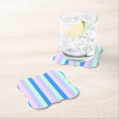 Blau, Lavendel, Rosa und Pastellfarben Grüne Strei Untersetzer (Vor Ort)