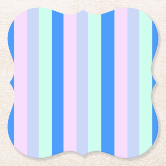 Blau, Lavendel, Rosa und Pastellfarben Grüne Strei Untersetzer (Vorderseite)