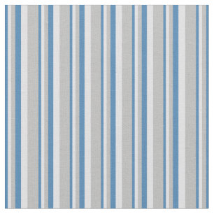 Blau, Lavendel und Graues Streifen-/Blattmuster Stoff