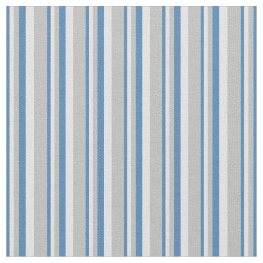 Blau, Lavendel und Graues Streifen-/Blattmuster Stoff (Nahaufnahme)